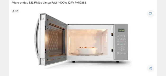 Microondas Philco Espelhado 33 litros