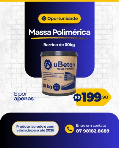 Massa Polimérica para assentamento de todos os tipos de blocos.