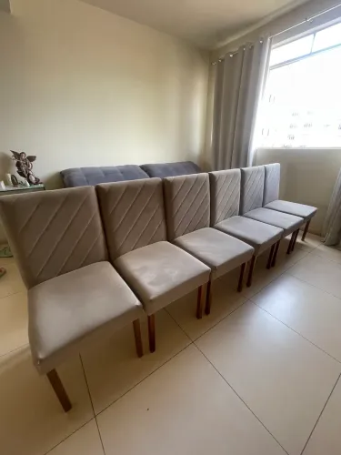 KIT CADEIRA AVELUDADA CINZA 