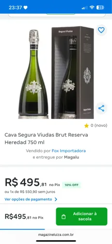 ? Espumante Importado Segura Viudas Brut Reserva Cava - Lacrado na Caixa Original | R$ 150