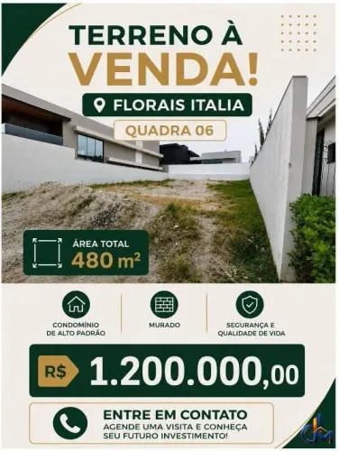 Florais Italia - Terreno à venda no bairro Condomínio Florais Itália - Cuiabá/MT