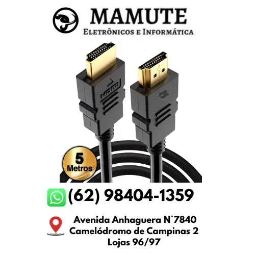 Cabo Hdmi 5 Metros 4k Full Hd 3d Blindado 19 Pinos TV Monitor