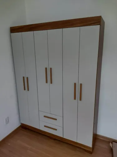 Roupeiro 6 Portas Com 2 Gavetas Nt 5130 Com Pé Flex - Montagem Grátis