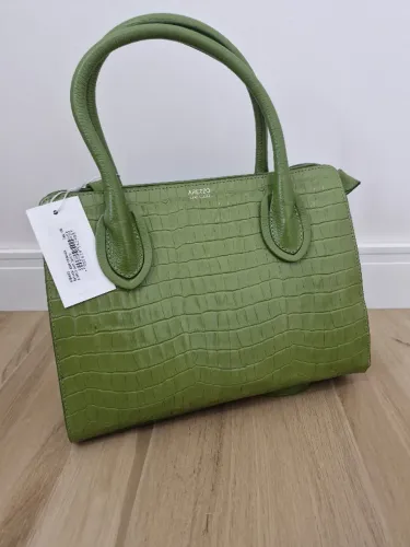 Bolsa de Couro Crocodilo Verde Arezzo