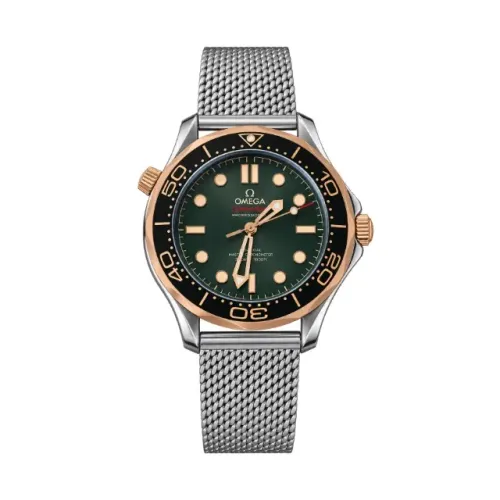 Relógio Omega Seamaster 42mm Automático - Mesh Verde Rosé Prem AAA+