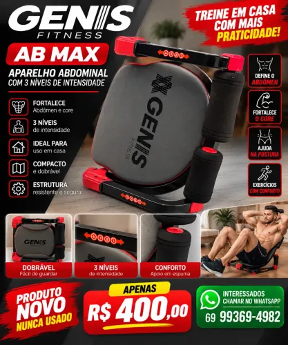 Aparelho de Abdominal com 3 níveis de intensidade AB MAX
