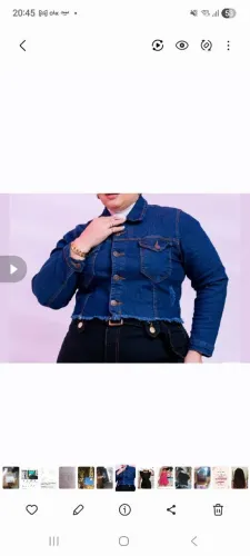 Jaqueta plus size jeans com elastano