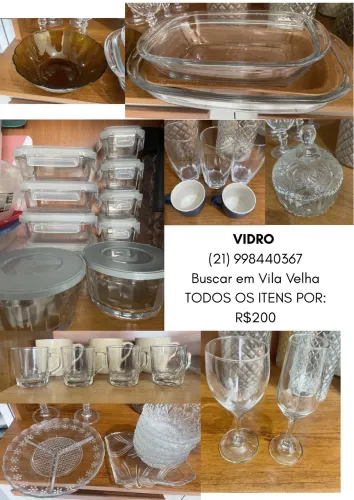 Potes e vasilhas de vidro