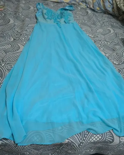 Vestido longo azul Tiffany festa madrinha formatura