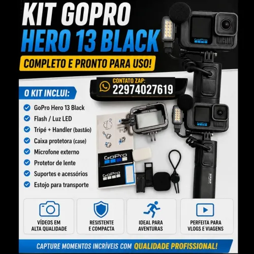 Kit câmera Gopro hero13+acessórios