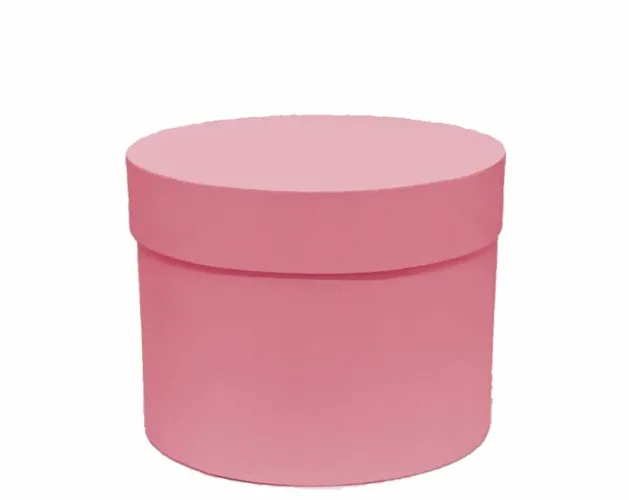 Caixa rígida redonda rosa 