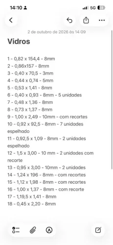 Vendo vidros variados