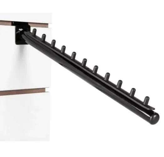 15 Araras Rt de painel canaletado preto 40cm para 11 cabides