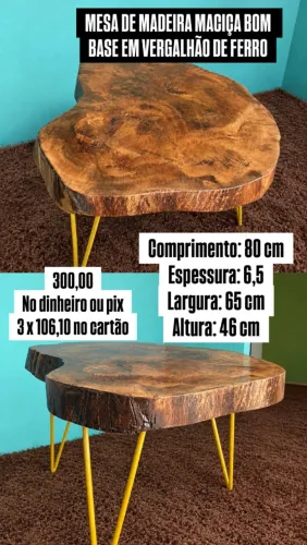 Mesa de madeira maciça
