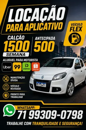 Alugo carro para motorista de aplicativo