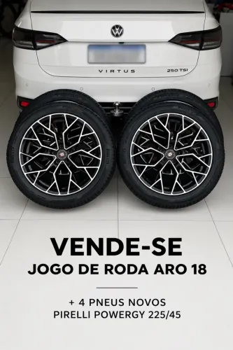Rodas aro 18 + pneus Pirelli 225/45 novos