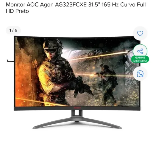 Vendo ou troco monitor 32 polegadas curvo marca ARGO