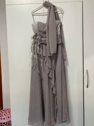 Vestido de festa cinza M
