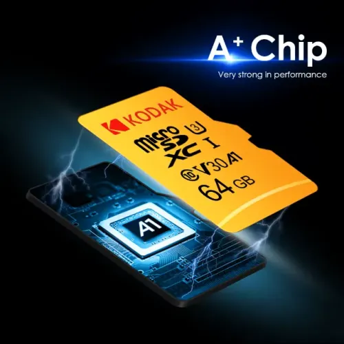 Cartão de Memória Kodak 64GB MicroSD XC - Classe 10 U3 V30 4K (Novo)