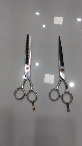 Kit tesoura  profissional tondeo original  fio laser + desfiadeira  6,5