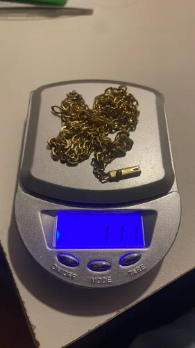 Corrente de ouro 18k cadeado 11,11 gramas