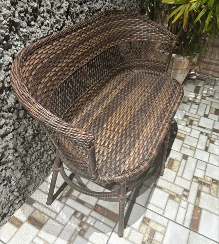 Namoradeira de varanda de fibra + cadeira 