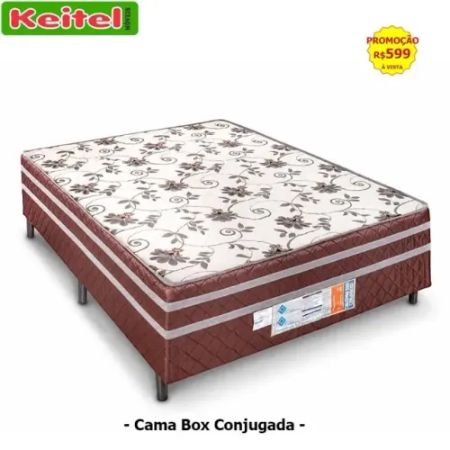 Cama Box Casal Conjugada Marrom 1,38