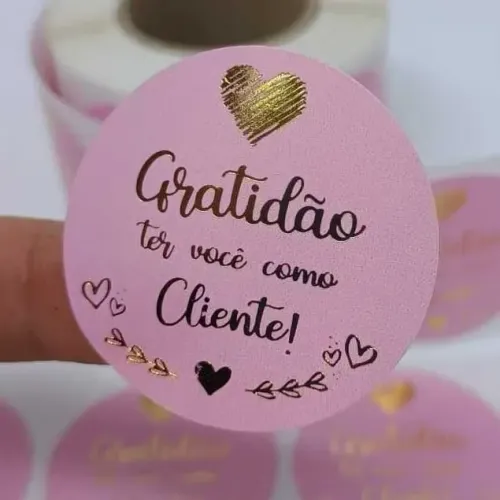 100 unidades ETIQUETAS ADESIVAS Gratidão