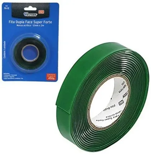 fita dupla face profissional  transparente alta ressistencia 12mmx2m