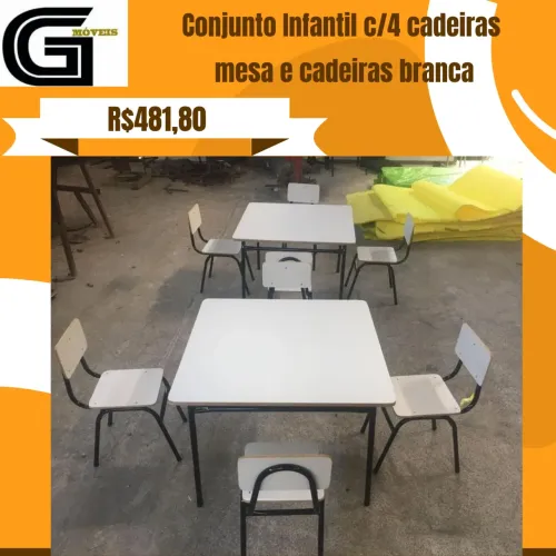 Mesa e cadeiras infantil para creche, escolas