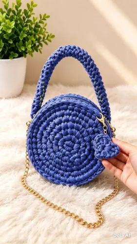 Bolsa em fio de malha 