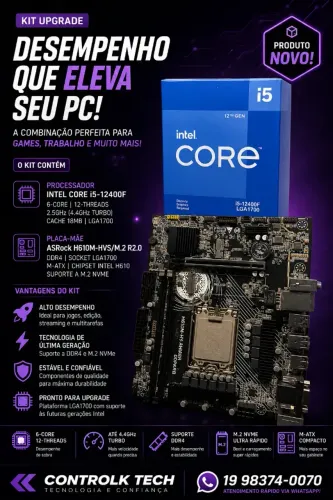 Kit Upgrade Placa Mae ASRock H610M-HVS/M.2 R2.0, DDR4, Socket LGA1700, M-ATX, Chipset Inte