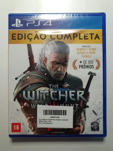 THE WITCHER 3 WILD HUNT EM PORTUGUÊS PS4 E PS5 EDIÇÃO COMPLETA COM DLCS JOGO NOVO LACRADO 