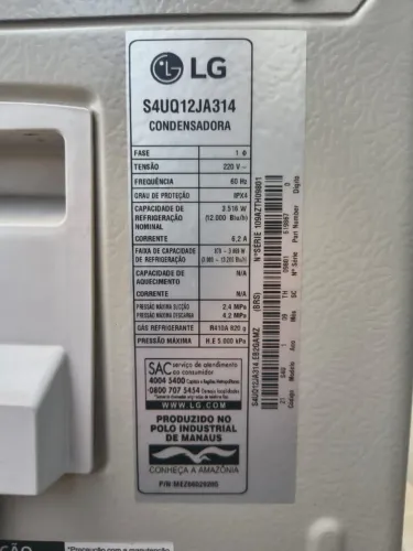 Ar Condicionado LG 12000 BTUs