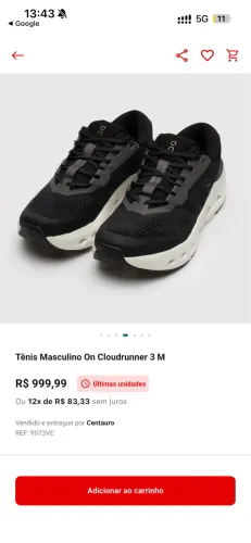 Tenis on cloudrunner 3 - NOVO