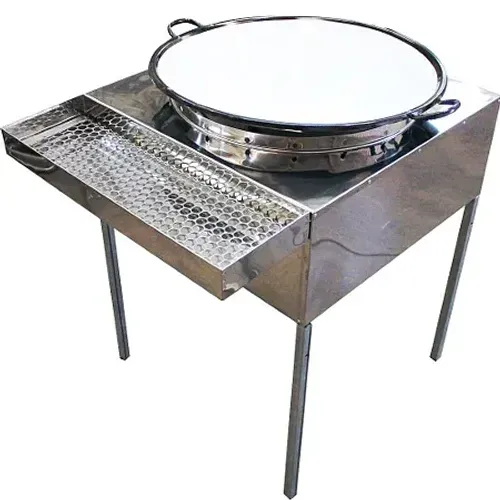 Fogão Pasteleiro em Aço Inox Grande + Escorredor e Acessórios