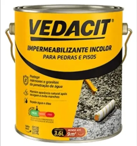 IMPERMEABILIZANTE USO EXTERNO Acquella Stone - lata de 3,6 Litros Vedacit pedras e pisos.