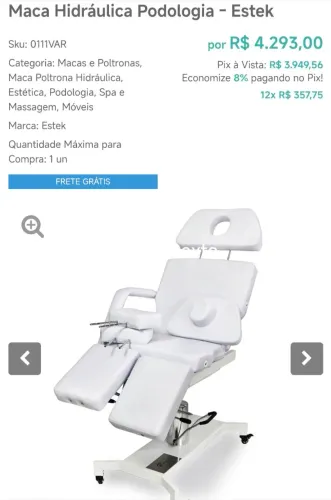 Maca hidráulica ESTEK podologia/estética/massagem 