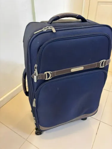 Mala de Viagem Media Expansivel Lona Rodinha 360 Marinho Chaps Alça Retrátil Usado