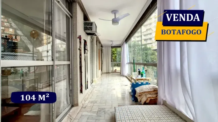 HUMAITÁ FRONTEIRA COM BOTAFOGO LARGO DO IBAM REFORMADO 104M² VARANDÃO ENORME 3 QUARTOS PLA