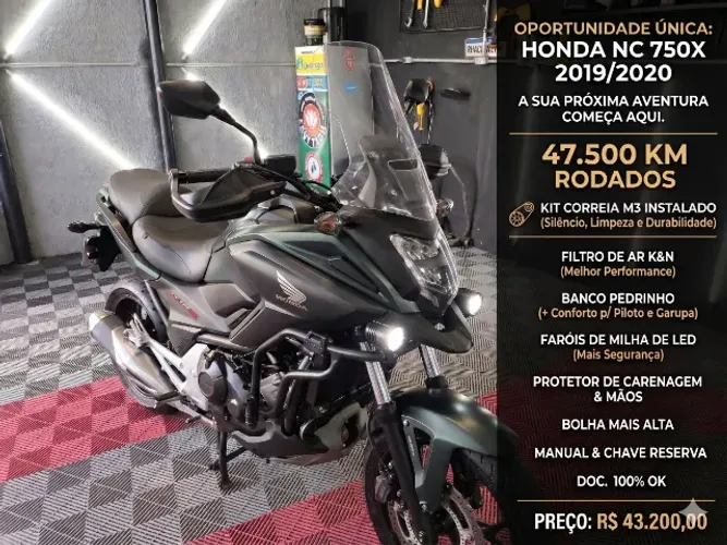 Honda NC 750X (Verde Fosco) 2019/2020: A sua próxima história de liberdade começa aqui.