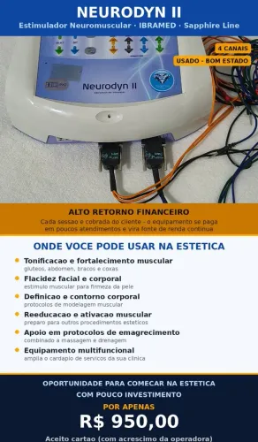 Neurodyn II estimulador neuromuscular aceito cartão