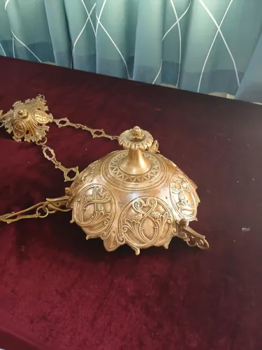 Antigo Lampadario Sacro de Bronze Maciço 