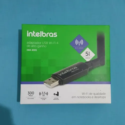 Adaptador USB Wi-Fi 4 Intelbras Novo