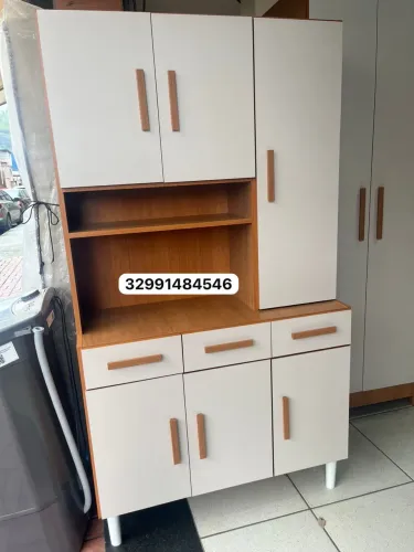 Armário de Cozinha 6 Portas e 3 Gavetas