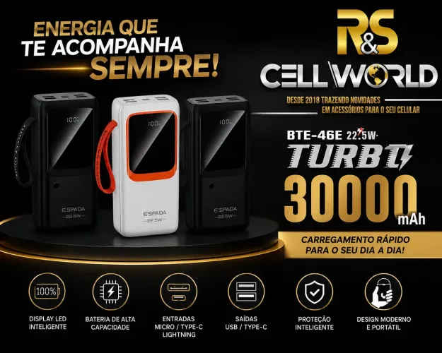 Bateria Power Bank 30.000MAH.