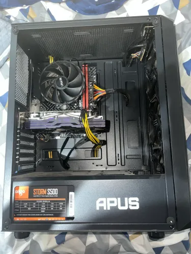 Kit RX 580 8GB (com defeito) + Fonte 500W - Ótimo para Reparo/Upgrade