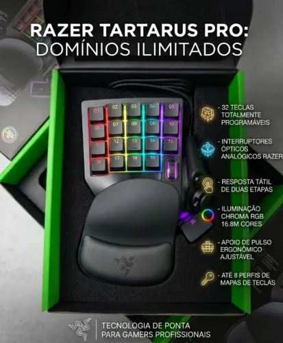 Razer Tartarus Pro - Semi-Novo - Nunca Usado