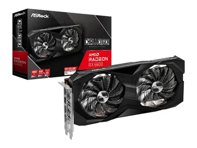 Placa Vídeo AMD Radeon RX6600 ASROCK Challenger D 8GB DDR6 128 bits [RX6600 CLD 8G]