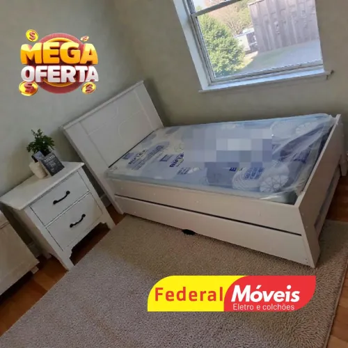 Cama de Solteiro com Auxiliar (sem colchão) - Produto Novo Chama no WhatsApp 